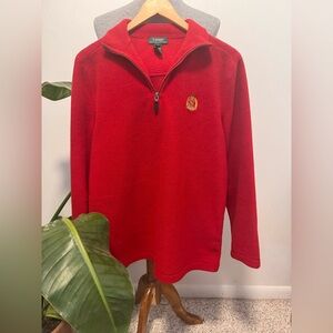 Vintage Ralph Lauren Red Zip-Up Sweater
